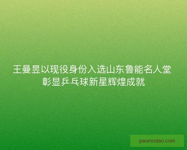 王曼昱以现役身份入选山东鲁能名人堂 彰显乒乓球新星辉煌成就
