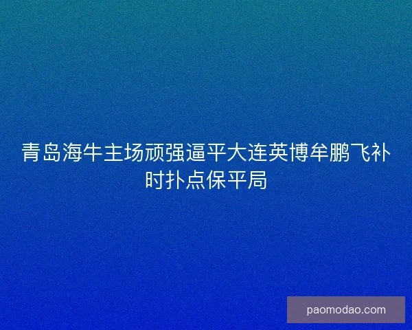 青岛海牛主场顽强逼平大连英博牟鹏飞补时扑点保平局
